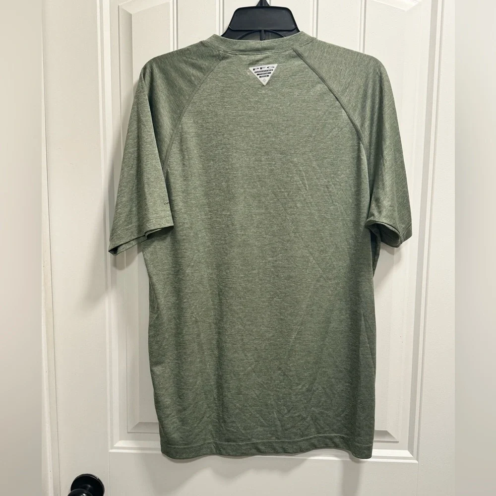 Columbia PFG Men's Olive Green Short Sleeve Tee -Size L - Picture 4 of 5